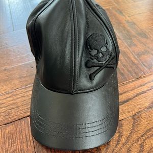 SoulCycle leather skull baseball hat